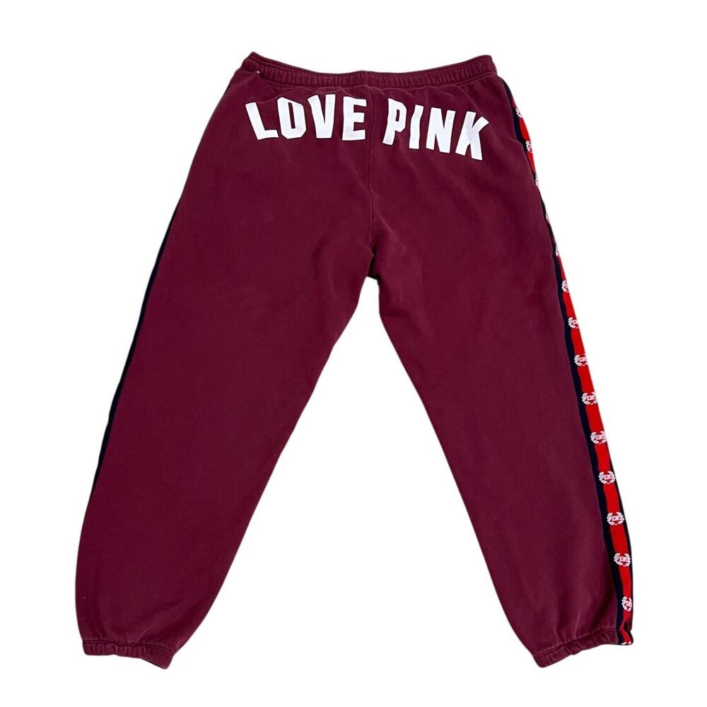 Victoria's Secret PINK Love Pink Burgundy Sweatpants, Large